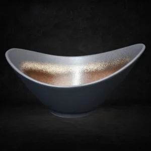 charcoal 2 tone serving bowl 27 cm side