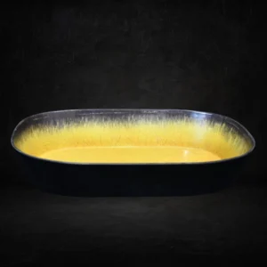 plastic yellow serving dish 32 cm