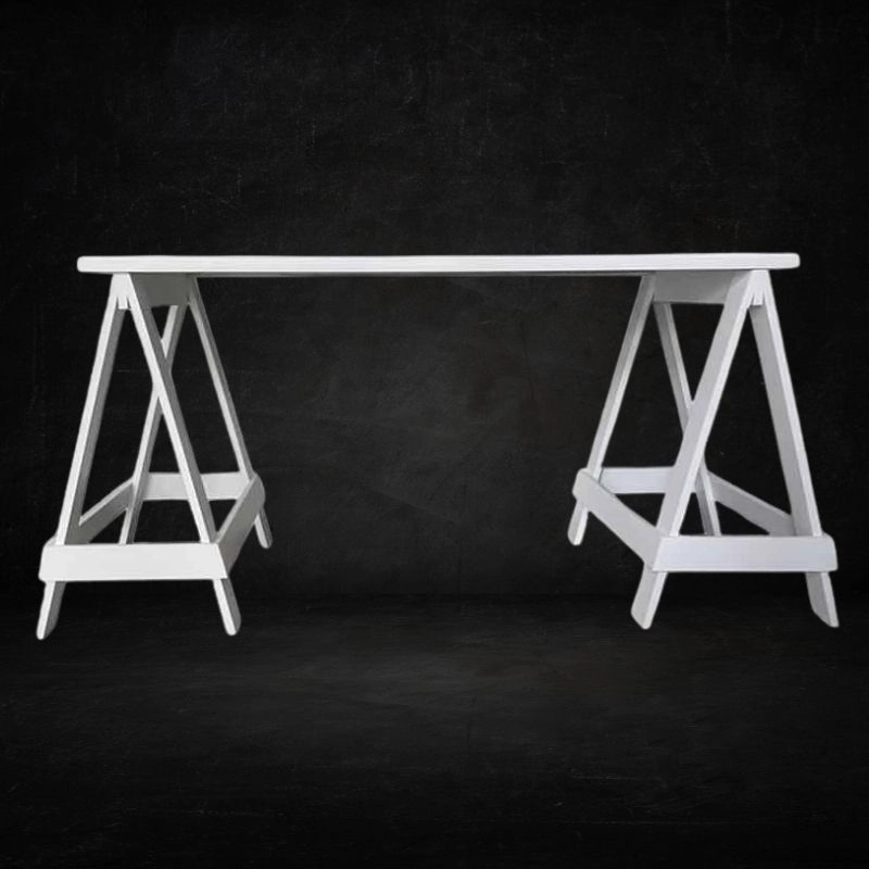 wooden trestle table